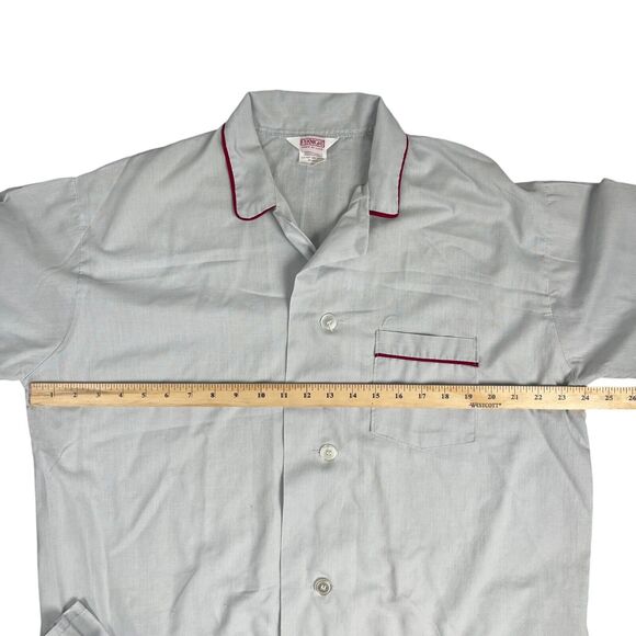 Vintage P.J. Knight Men XL Pajamas Sleepwear Set Grey Top Bottom Grandpa Summer - Picture 4 of 9